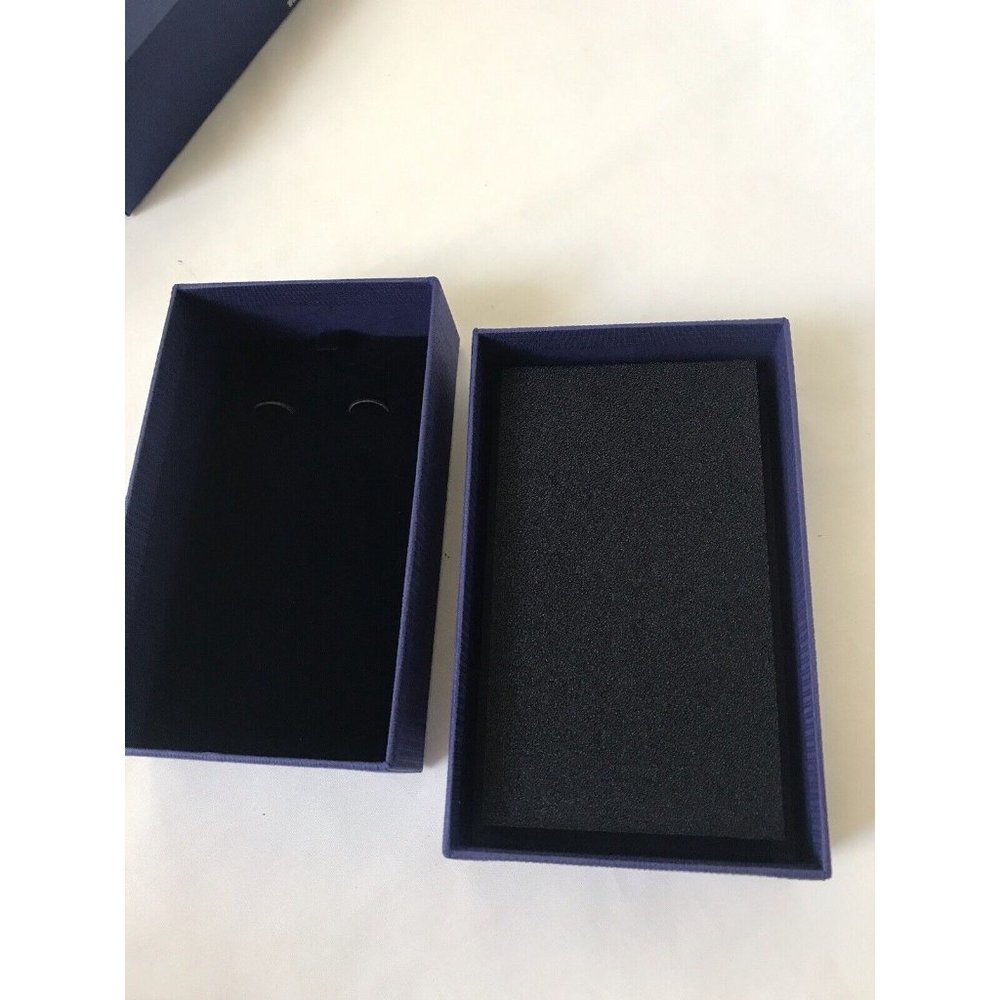 NWT Swarovski Empty Jewelry Hard Case Blue  5.3" x 3.5" x 1.5" - Picture 7 of 11